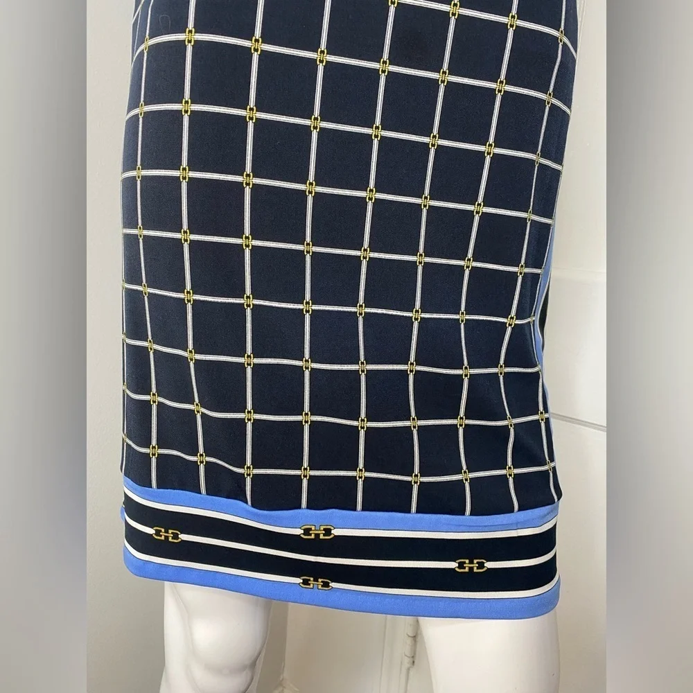 Michael Kors Chic Black and Blue Grid Dress